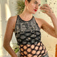 Jean Paul Gaultier SS 2001 constellation 3D face print skirt with knit detail and matching top