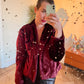 Lawrence Steele 90's velvet burgundy short jacket