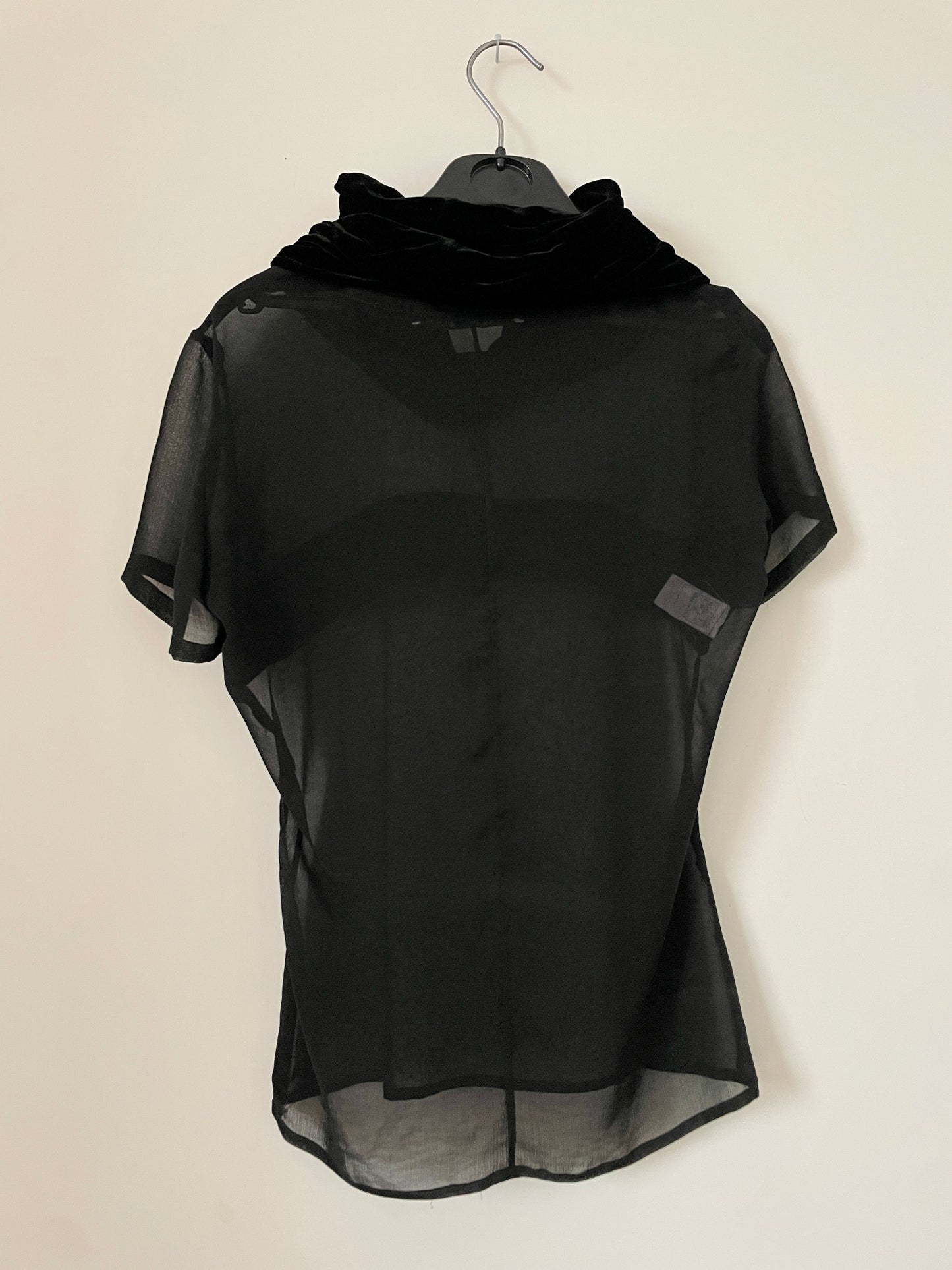 Lawrence Steele 90's silk and velvet black top