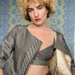 Prada FW 2004 runway silk bralette and matching jacket with rhinestones