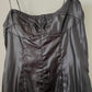 Lawrence Steele black silk "wet look" bodycon dress with straps