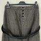 Jean Paul Gaultier 2000's denim striped "peek-a-boo" skirt with leopard lining