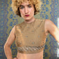Prada FW 2004 silk crop top with rhinestones