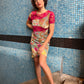 Christian Lacroix 90s silk and lace top and skirt