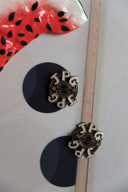 Jean Paul Gaultier 80s clip on Initials Earrings