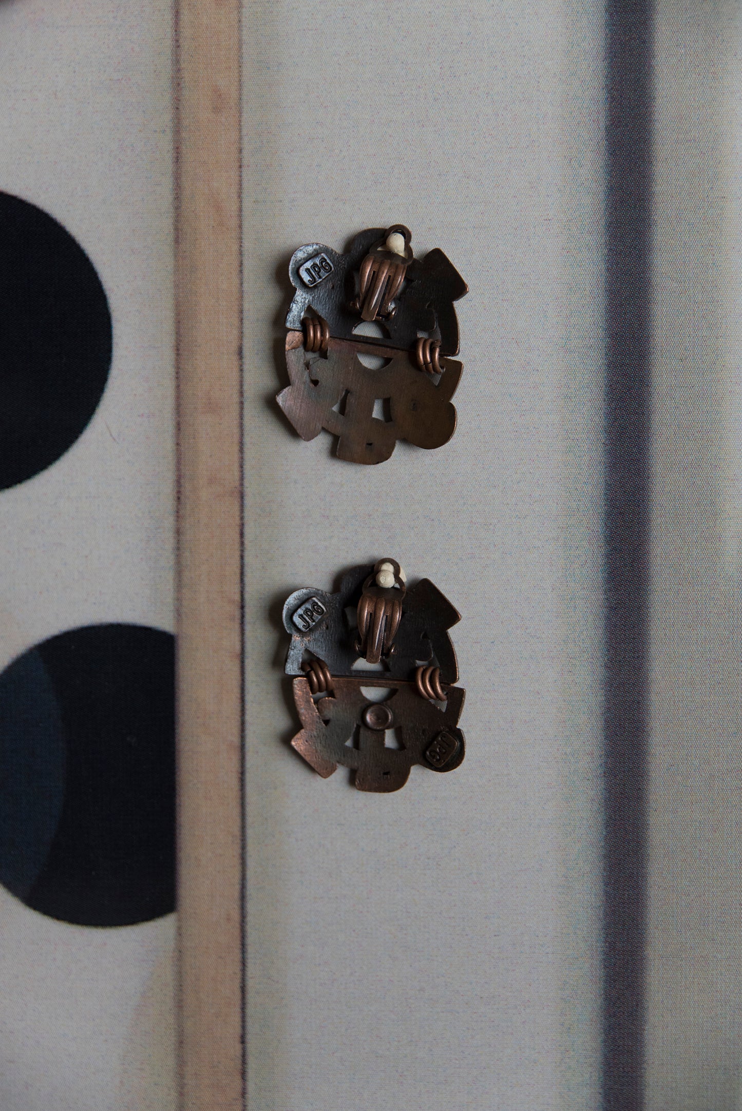 Jean Paul Gaultier 80s clip on Initials Earrings