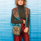 80's Krizia Poi multicolor sleeveless cardigan with metallic thread