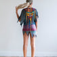 Mali 1970's handknit tunic in various types of yarn, colors and beads