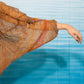 Beautiful delicate 70's Mali handknit cardigan with transparent sleeves