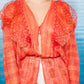 gorgeous 70's Mali handknit cardigan in bright red