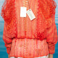 gorgeous 70's Mali handknit cardigan in bright red