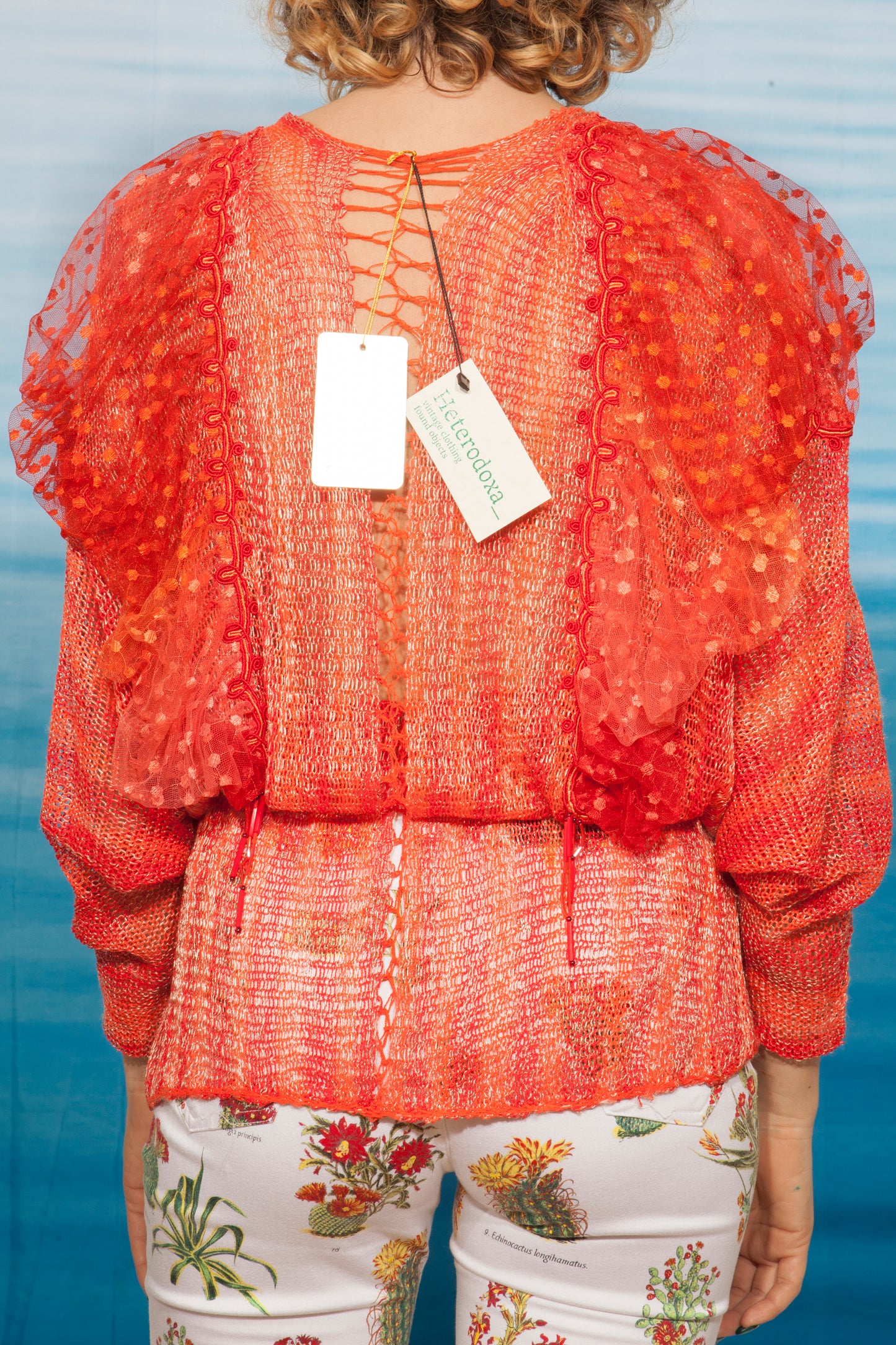 gorgeous 70's Mali handknit cardigan in bright red