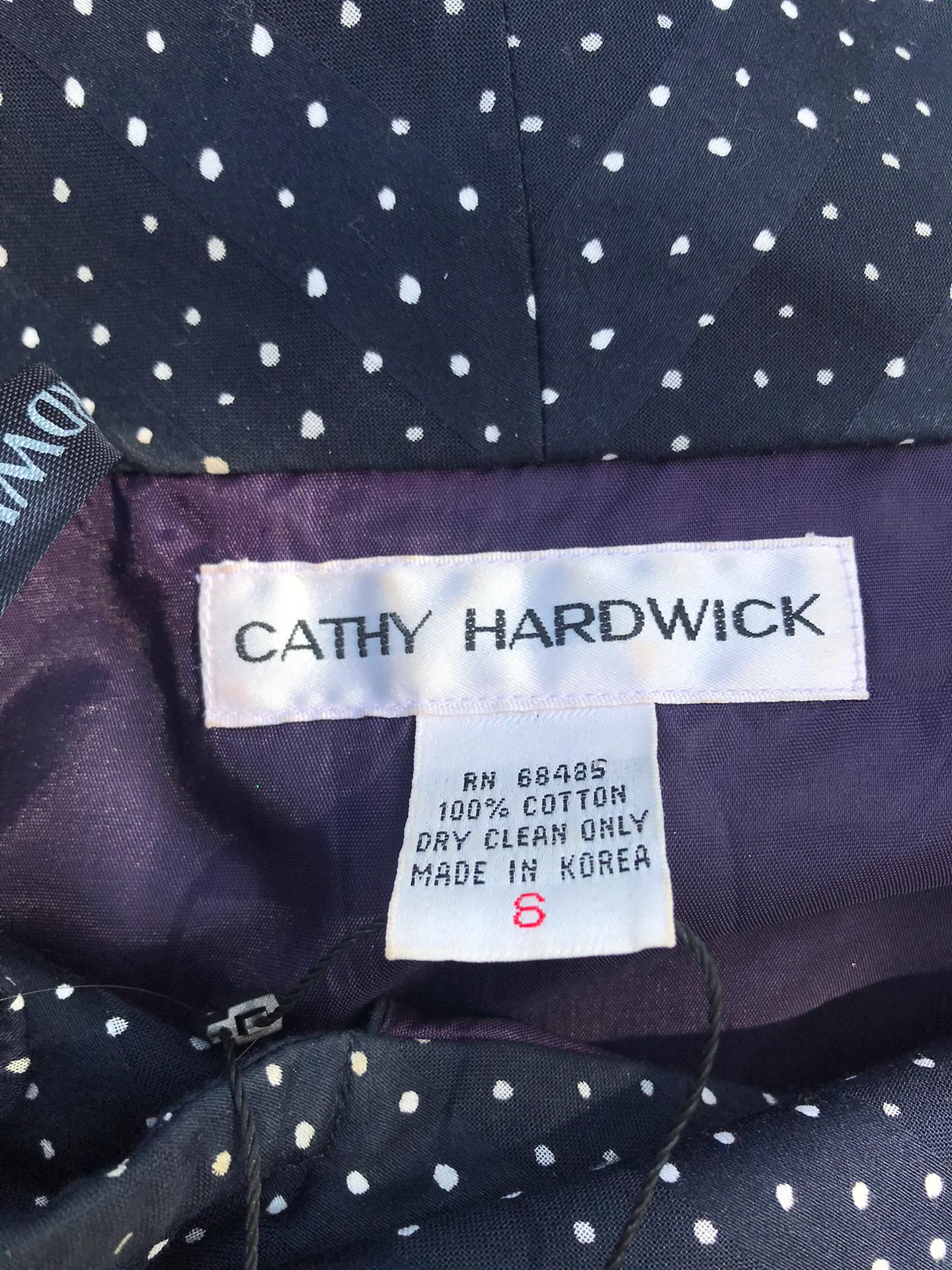 90's cotton Cathy Hardwick polkadot dress with bare shoulders.