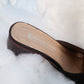 Roberta Di Camerino 90's brown suede mules with golden diamond details