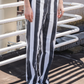 Xavier Delcour striped black and white cotton pants
