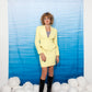 Thierry Mugler 80s skirt suit in bright yellow
