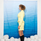 Thierry Mugler 80s skirt suit in bright yellow