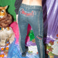 Versace Y2K low waisted jeans with studs and patches