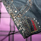 Versace Y2K low waisted jeans with studs and patches