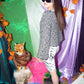 Armani 70's inspired knit sweater with flared sleeves