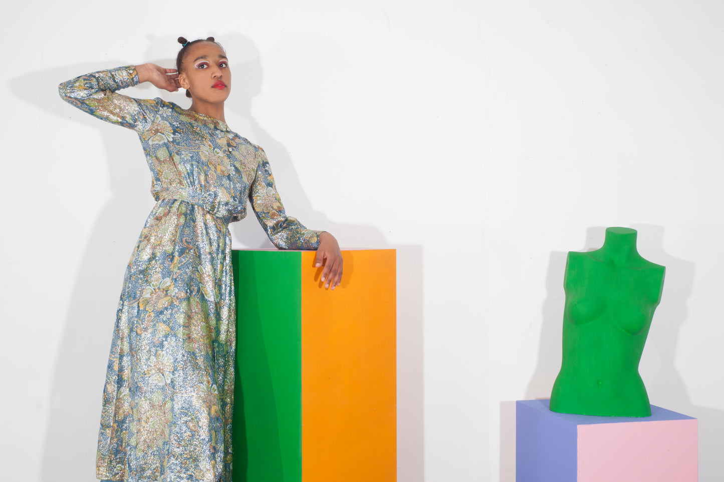 No Label Multicolor Metallic Dress
